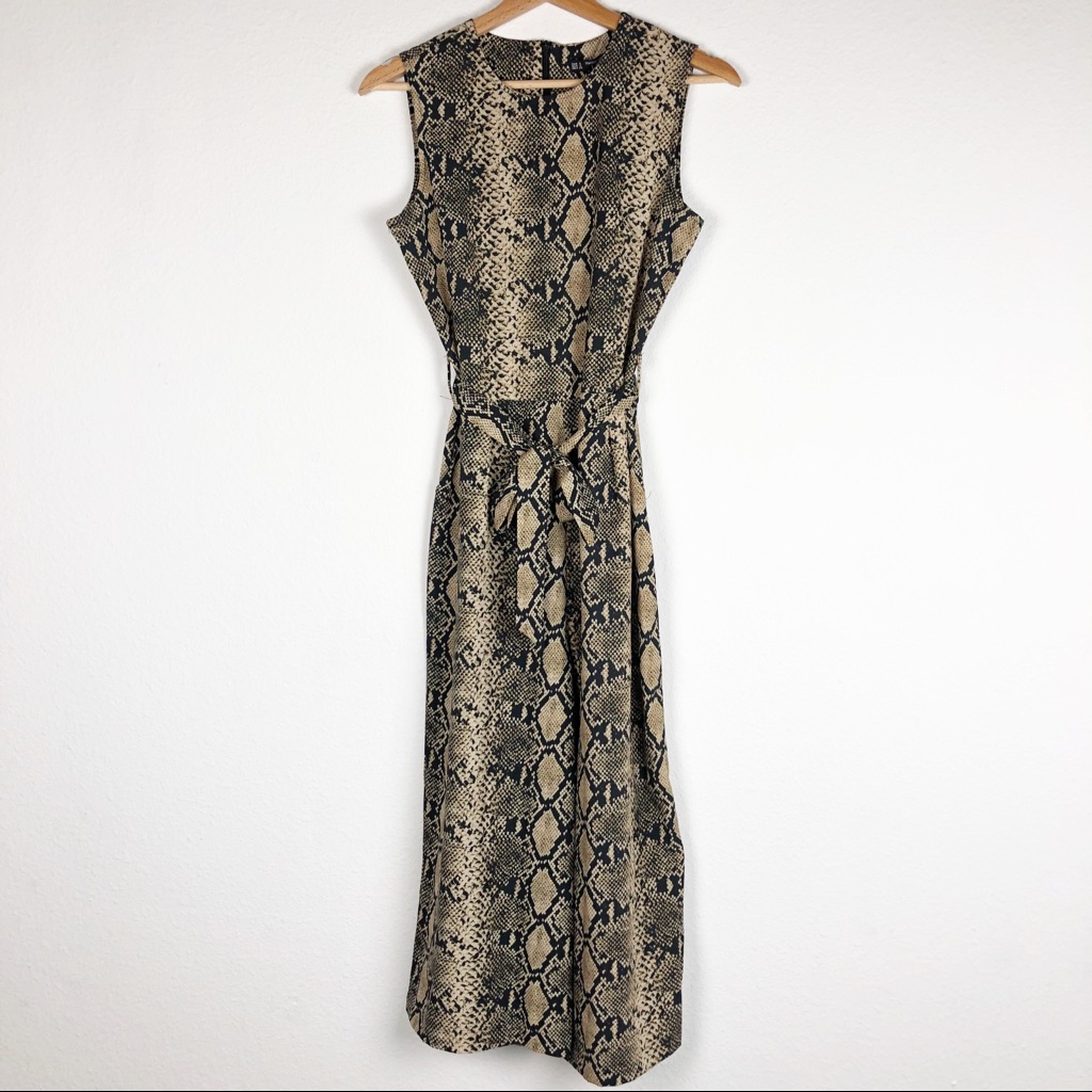 Zara Python Print Jumpsuit Small